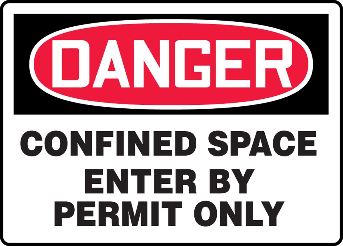 Danger Confined Space Permit, PLS - Confined Space Signs